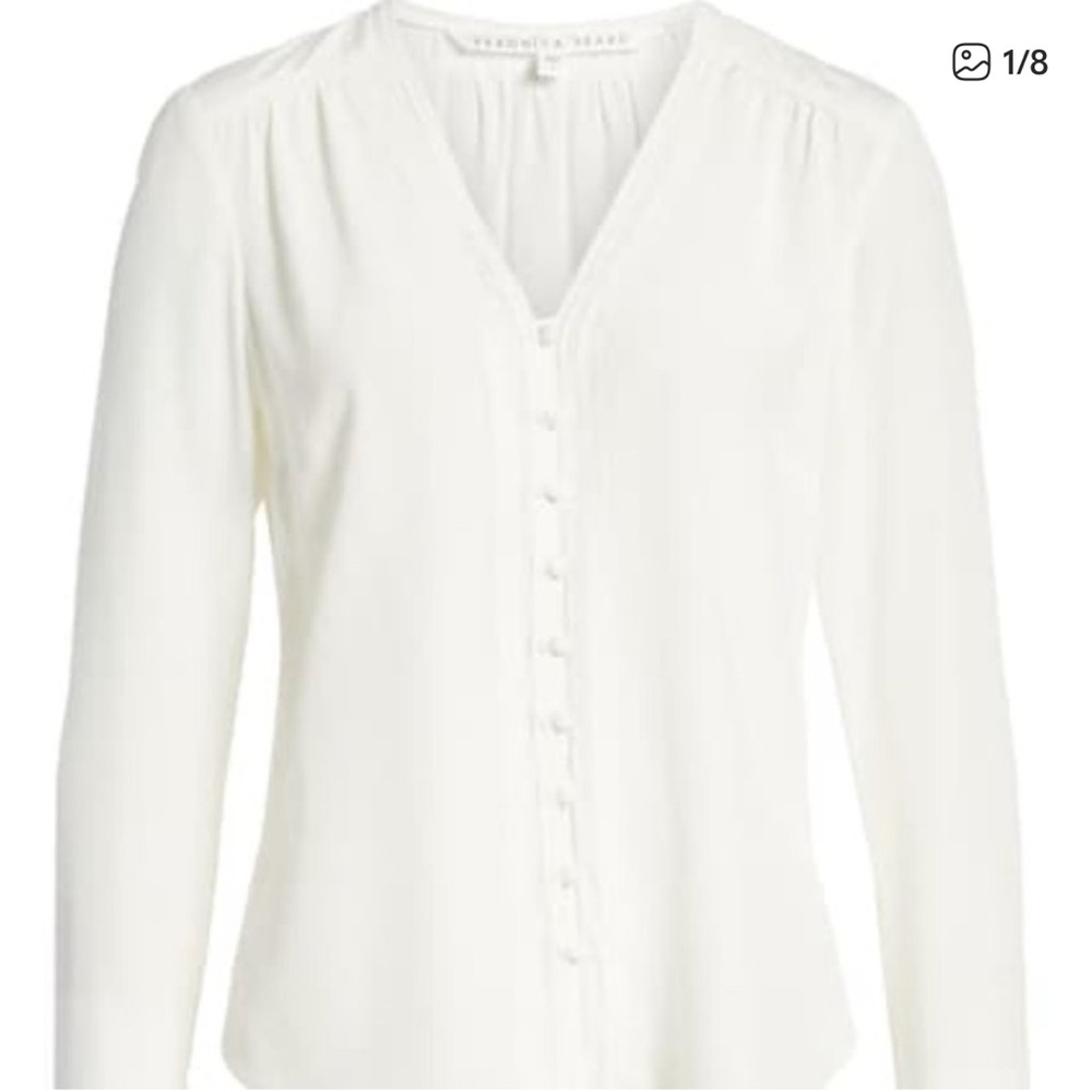 Veronica Beard Marella Silk Button-Front Blouse -… - image 1